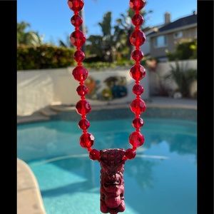 Tiki Necklace and Earrings Set